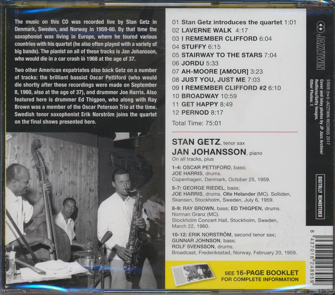 Stan Getz Quartet - In Scandinvavia 1959-1960 (ltd. ed.) (incl. 16-page booklet) (remastered)