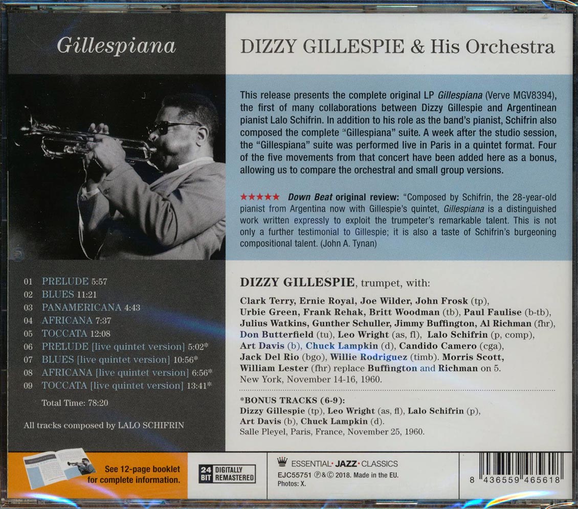 Dizzy Gillespie & His Orchestra - Gillespiana (+ 5 bonus tracks) (incl. 12-page booklet) (remastered) (24-bit mastering)