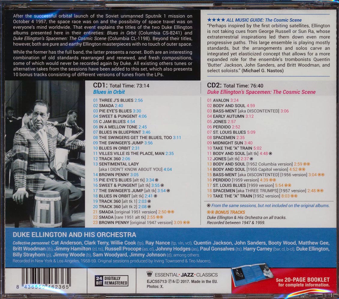 Duke Ellington - Blues In Orbit + The Cosmic Scene (2 albums on 2 CDs) (42 tracks) (+ 19 bonus tracks) (2xCD) (incl. 20-page booklet) (24-bit mastering