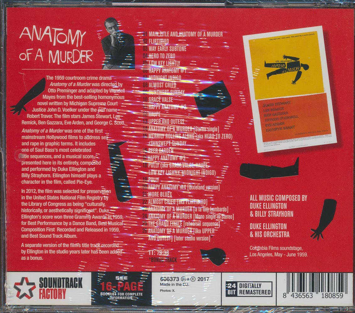 Duke Ellington, Billy Strayhorn - Anatomy Of A Murder: Original Motion Picture Soundtrack (26 tracks) (+ 2 bonus tracks) (incl. 16-page booklet) (24-bit mastering) (remastered)