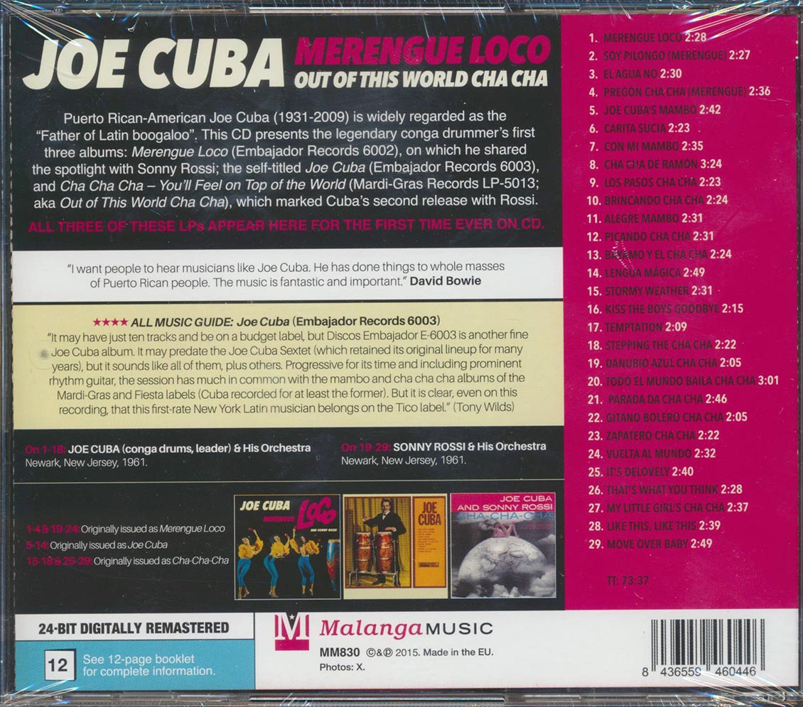 Joe Cuba - Merengue Loco + Joe Cuba + Cha-Cha-Cha (3 albums on 1 CD) (29 tracks) (incl. 12-page booklet) (remastered) (24-bit mastering)