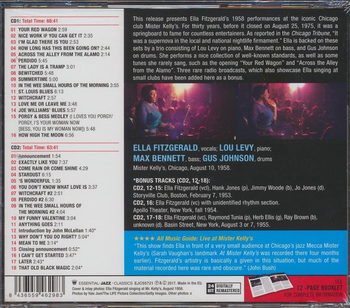 Ella Fitzgerald - Ella Fitzgerald At Mister Kelly's 1958 (34 tracks) (+ 8 bonus tracks) (2xCD) (incl. 12-page booklet) (24-bit mastering) (remastered)