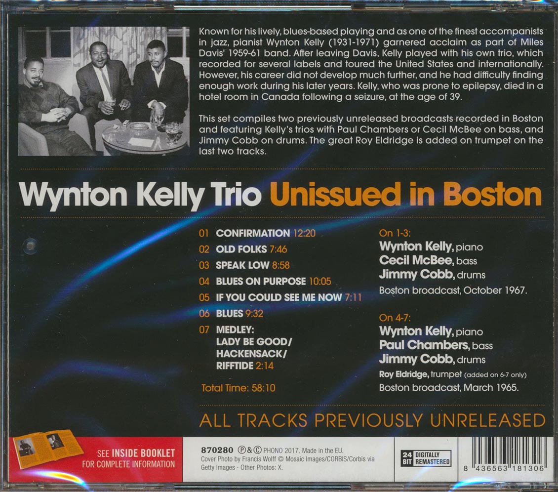 The Wynton Kelly Trio - Unissued In Boston (ltd. ed.) (incl. large booklet) (24-bit mastering) (remastered)