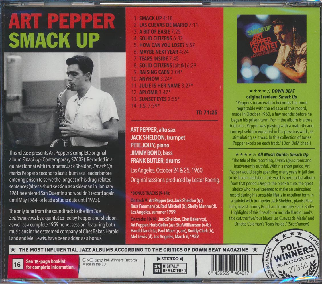 Art Pepper - Smack Up (+ 7 bonus tracks) (incl. 16-page booklet) (remastered) (24-bit mastering)