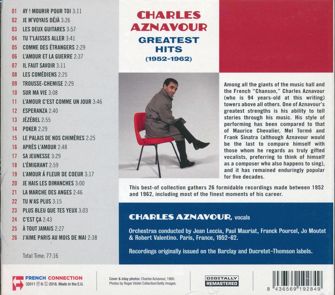 Charles Aznavour - Greatest Hits (26 tracks) (deluxe 3-fold digipak) (remastered)