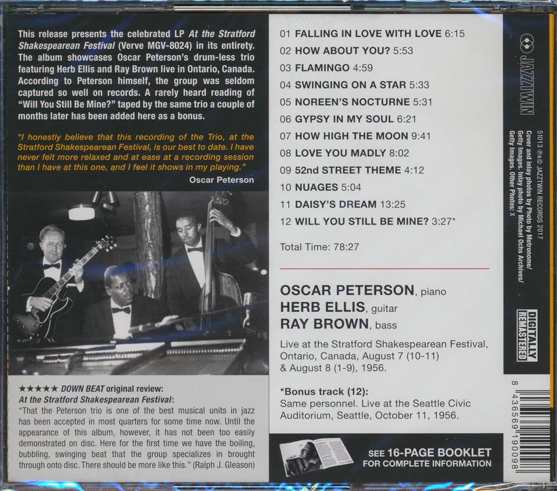 The Oscar Peterson Trio - At The Stratford Shakespearean Festival (+ 2 bonus tracks) (ltd. ed.) (incl. 16-page booklet) (remastered)