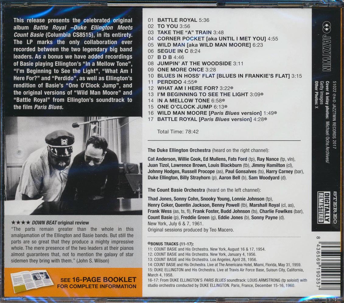 Duke Ellington, Count Basie - Duke Ellington Meets Count Basie: Battle Royal (+ 8 bonus tracks) (ltd. ed.) (incl. 16-page booklet) (remastered)