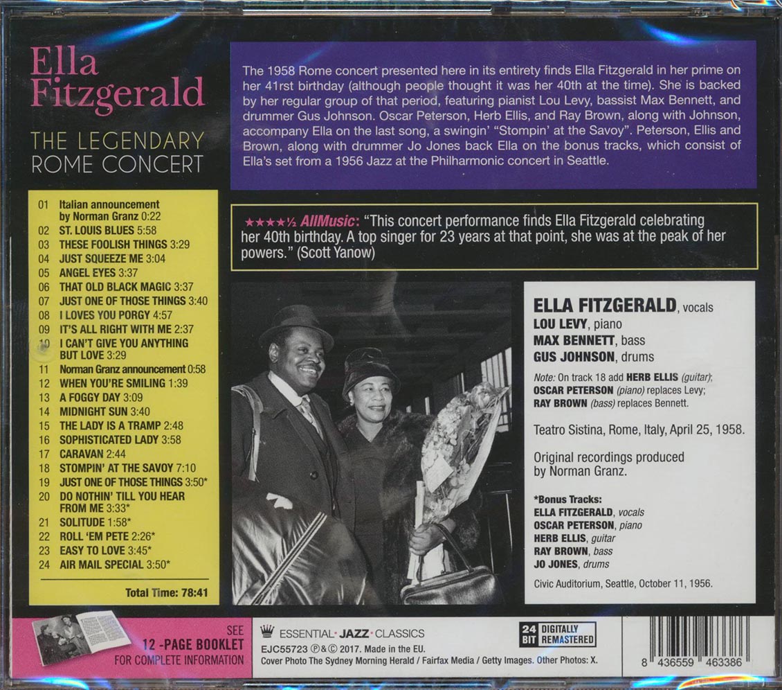 Ella Fitzgerald - The Legendary Rome Concert (24 tracks) (+ 7 bonus tracks) (incl. 12-page booklet) (remastered) (24-bit mastering)
