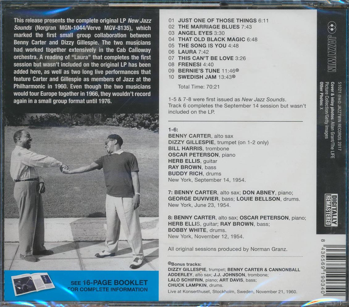 Benny Carter, Dizzy Gillespie - New Jazz Sounds (+ 3 bonus tracks) (ltd. ed.) (incl. 16-page booklet) (remastered)