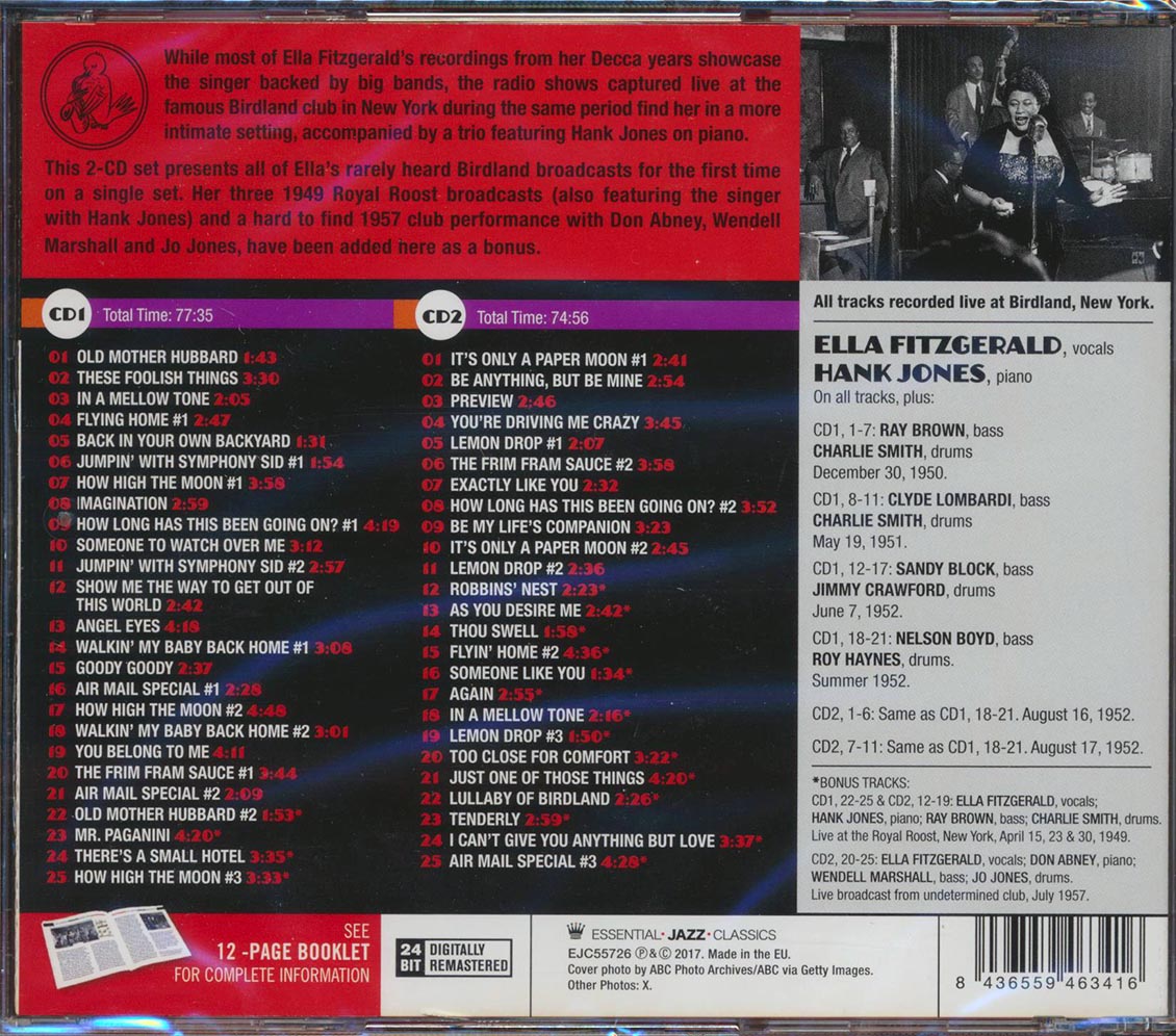 Ella Fitzgerald - The Complete Birdland Broadcasts (50 tracks) (+ 19 bonus tracks) (2xCD) (incl. 12-page booklet) (24-bit mastering) (remastered)