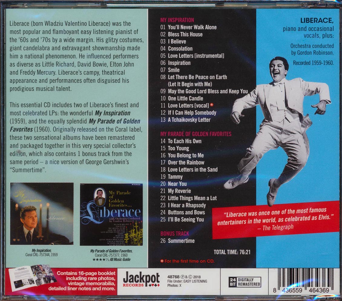 Liberace - My Inspiration + My Parade Of Golden Favorites (2 albums on 1 CD) (26 tracks) (+ 2 bonus tracks) (incl. 16-page booklet) (remastered) (24-bit maste