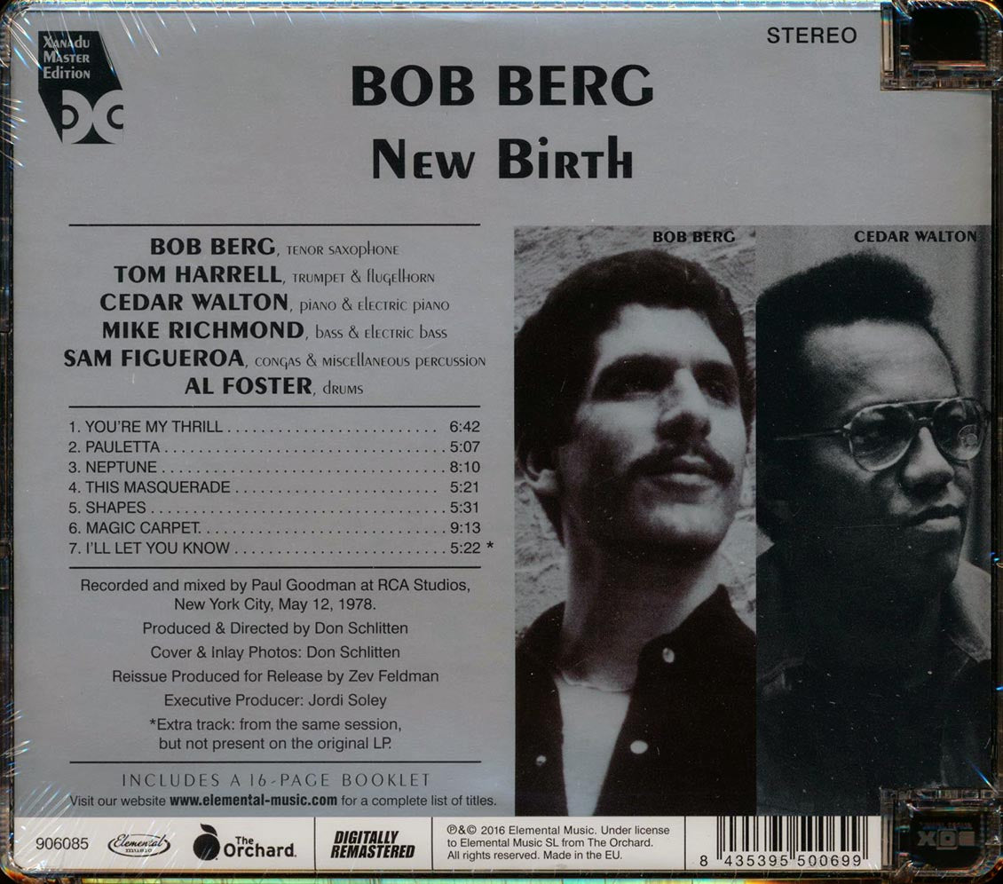 Bob Berg - New Birth (+ 2 bonus tracks) (incl. 16-page booklet) (remastered)