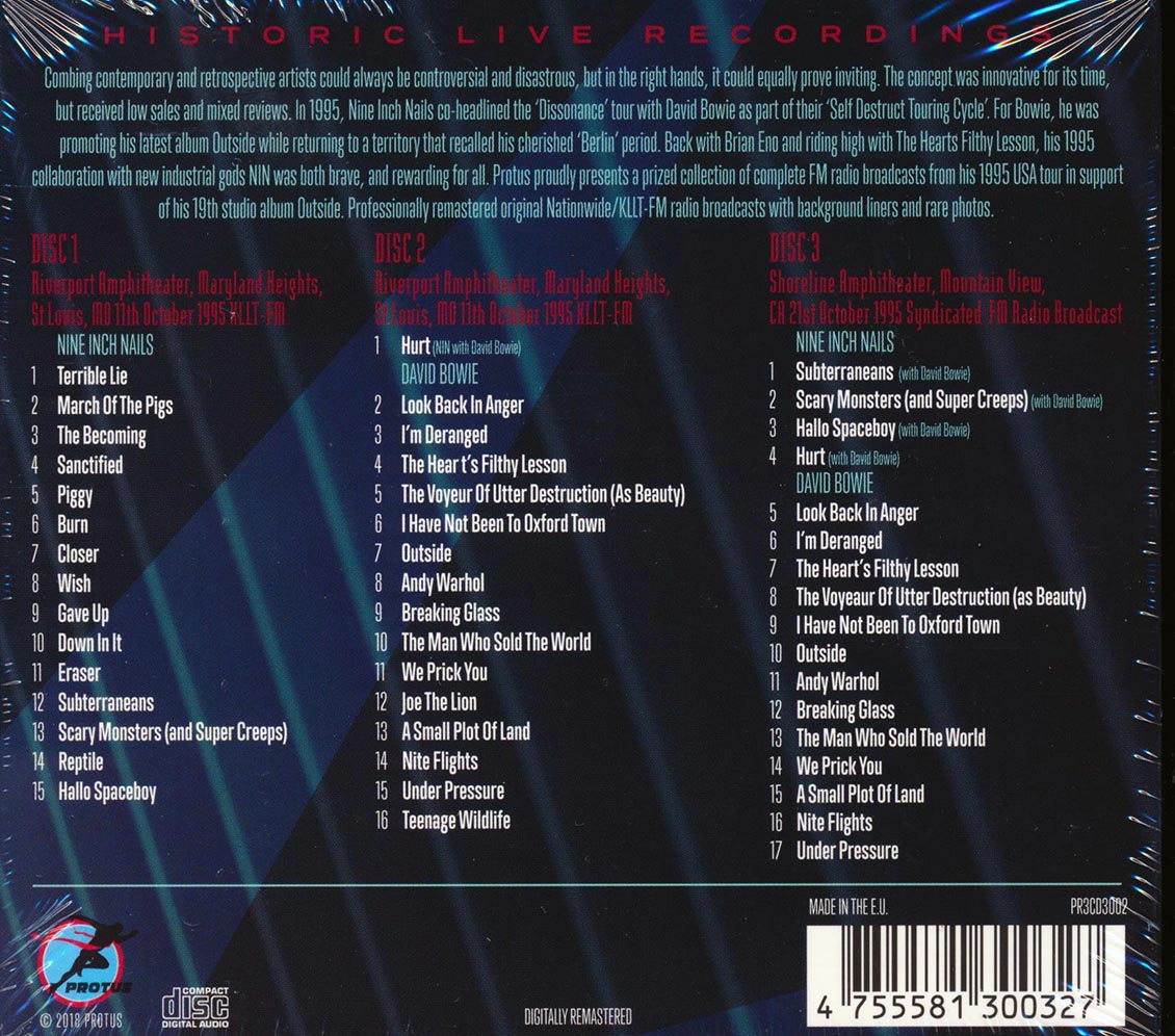 David Bowie, Nine Inch Nails - David Bowie With Nine Inch Nails Live In '95 (48 tracks) (3xCD) (incl. large booklet) (deluxe 3-fold digipak) (remastered)