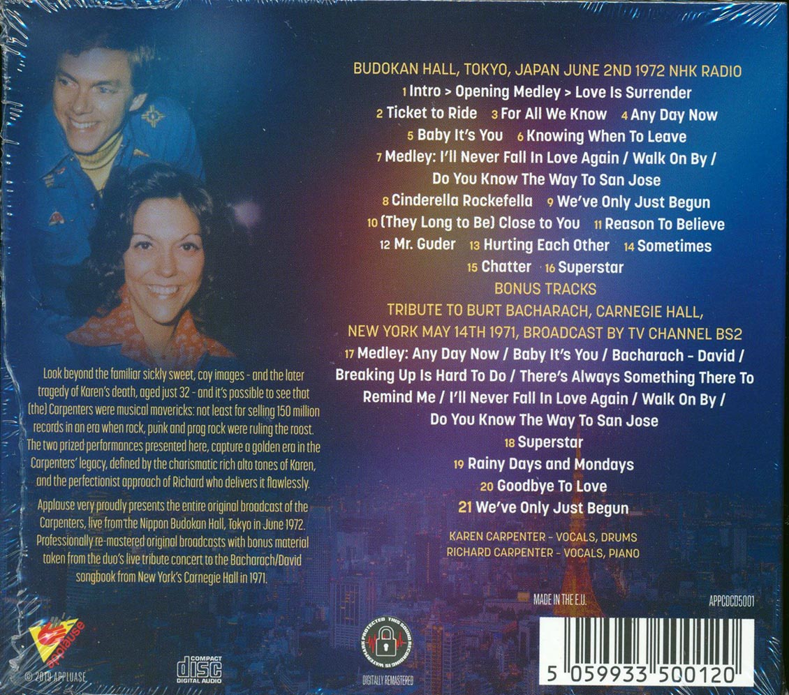 The Carpenters - Live In Japan 1972 (21 tracks) (remastered)