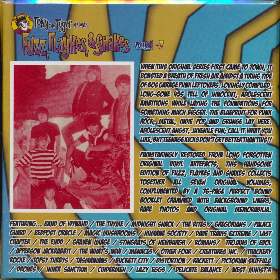 Stained Glass, The Tiki's, The Soultans, The Rock Shop, Etc. - Fuzz, Flaykes & Shakes Volumes 1-7: '60s Garage Punk, Electric Folk & Psychedelic Wonders (123 tracks) (ltd. ed.) (7xCD) (box set) (incl. 76-page booklet) (remastered)