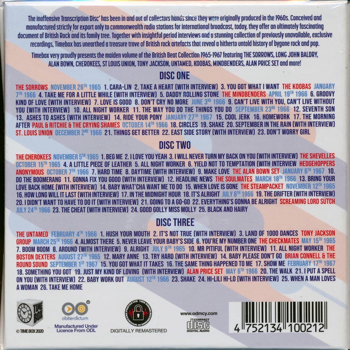 Hedgehoppers Anonymous, The Cherokees, The Steampacket, Etc. - British Beat Collection: Rare British Broadcasts The Beat Era 1965-1967 (74 tracks) (ltd. ed.) (3xCD) (box set) (incl. 20-page booklet) (remastered)
