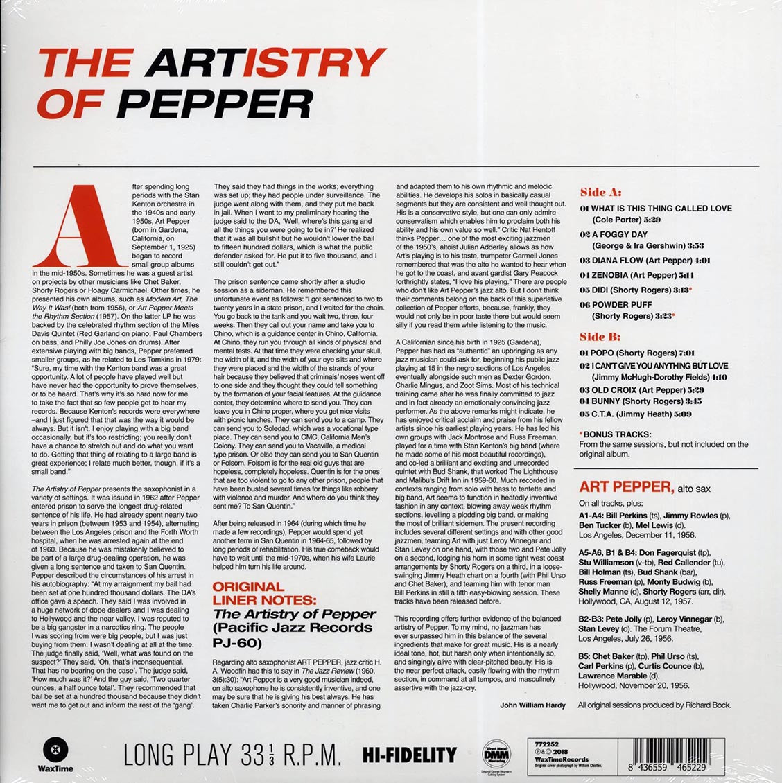 Art Pepper - The Artistry Of Pepper (DMM) (ltd. ed.) (180g) (High-Def VV) (remastered)