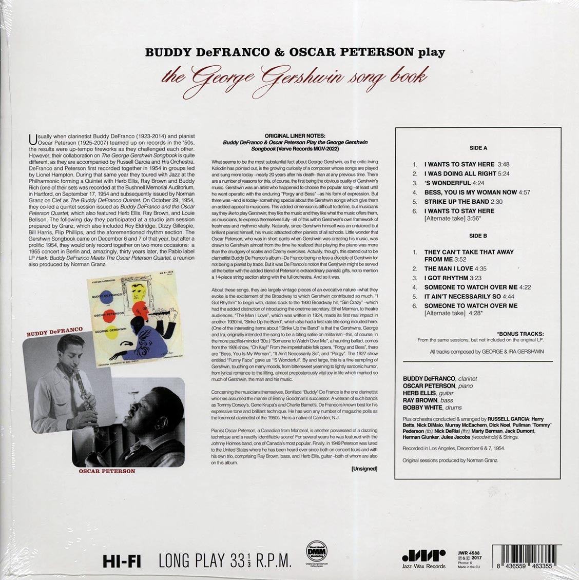Buddy DeFranco, Oscar Peterson - The George Gershwin Songbook (+ 3 bonus tracks) (DMM) (ltd. ed.) (180g) (High-Def VV) (remastered)