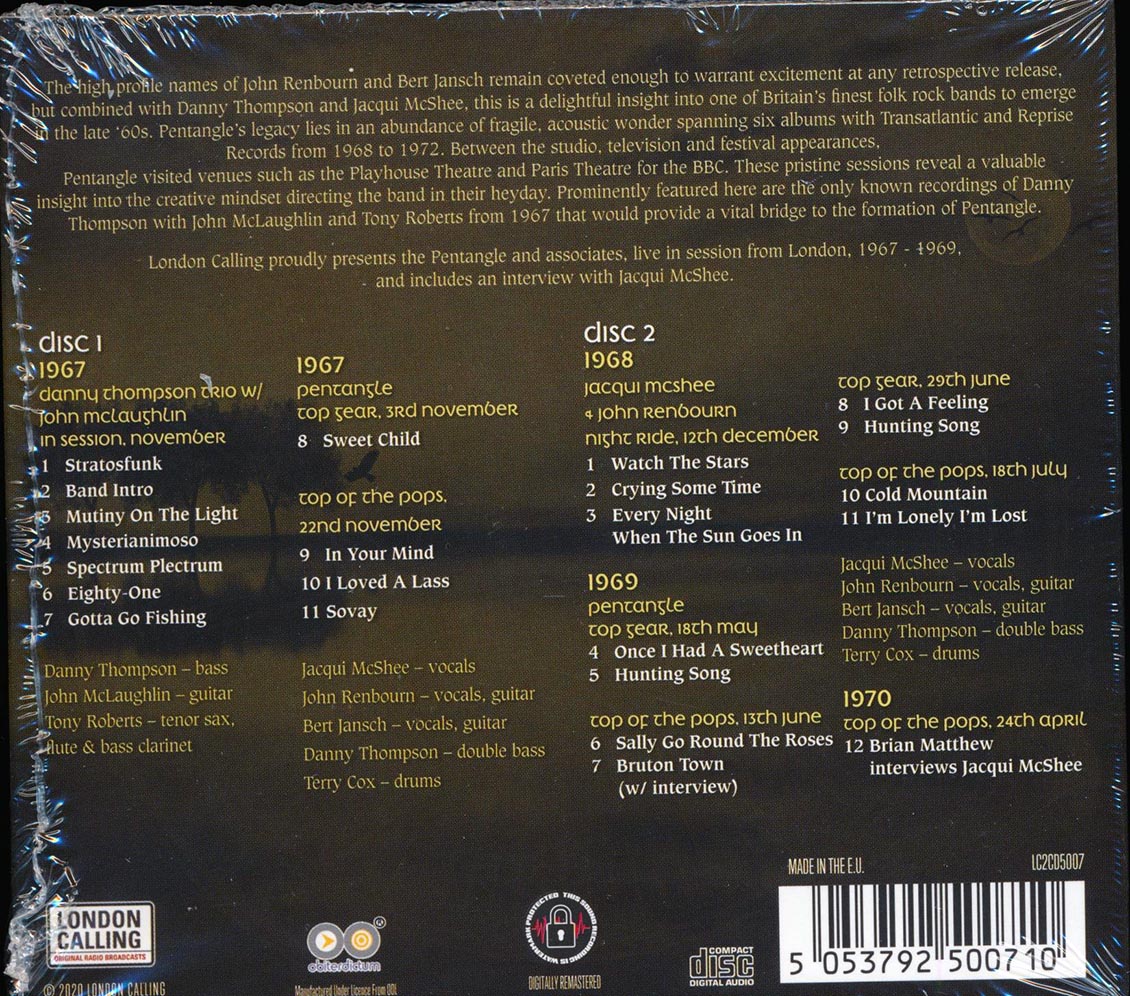 Pentangle - Live On Air 1967-1969 (2xCD) (incl. 8-page booklet) (deluxe 3-fold digipak) (remastered)