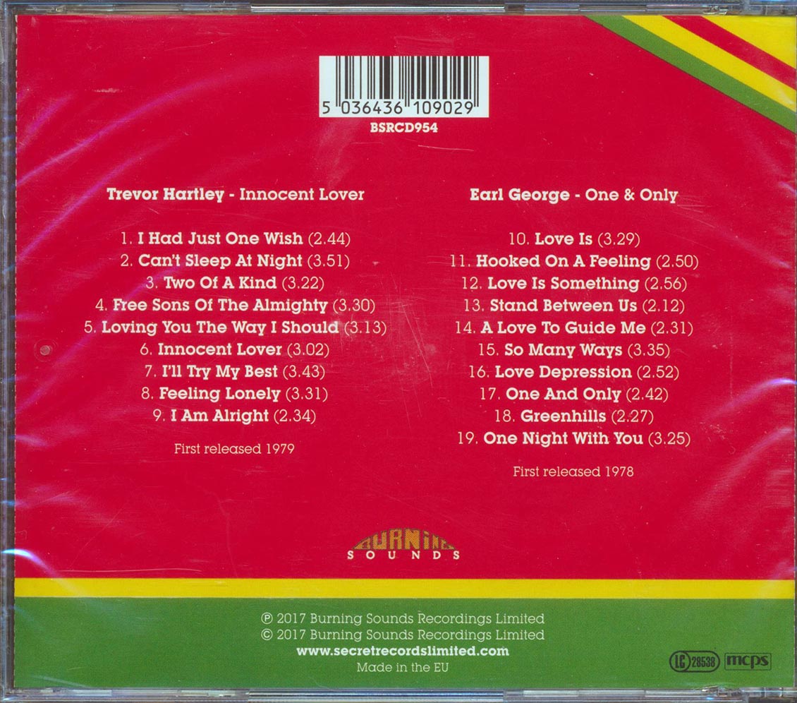 Trevor Hartley, Earl George - Innocent Lover + One & Only (2 albums on 1 CD)