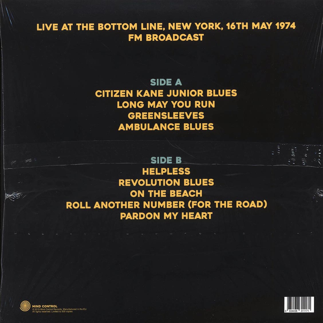 Neil Young - Revolution Blues: Live At The Bottom Line, New York, 16th May 1974 (ltd. 500 copies made)