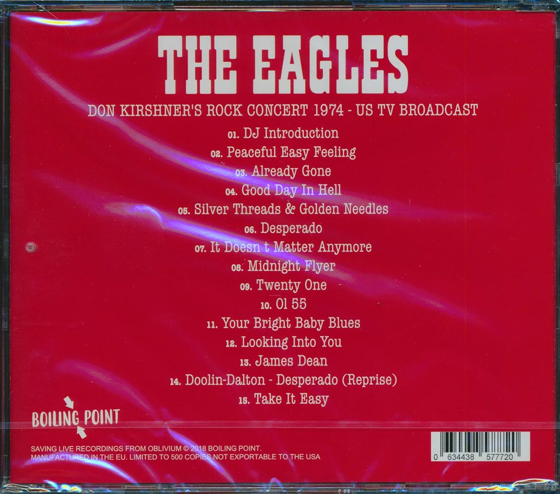 Eagles - Don Kirshner's Rock Concert 1974: US TV Broadcast (ltd. 500 copies made)