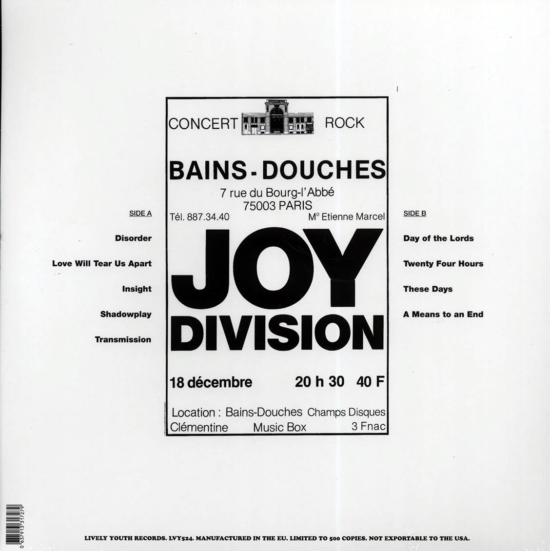 Joy Division - Atrocity Exhibition: Live In Paris, 1979 (ltd. 500 copies made)