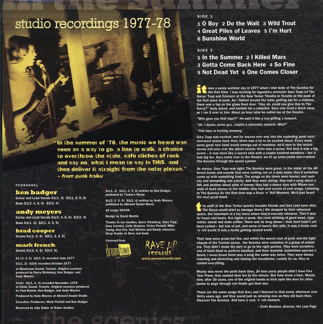 The Scenics - In The Summer: Studio Recordings 1977-78