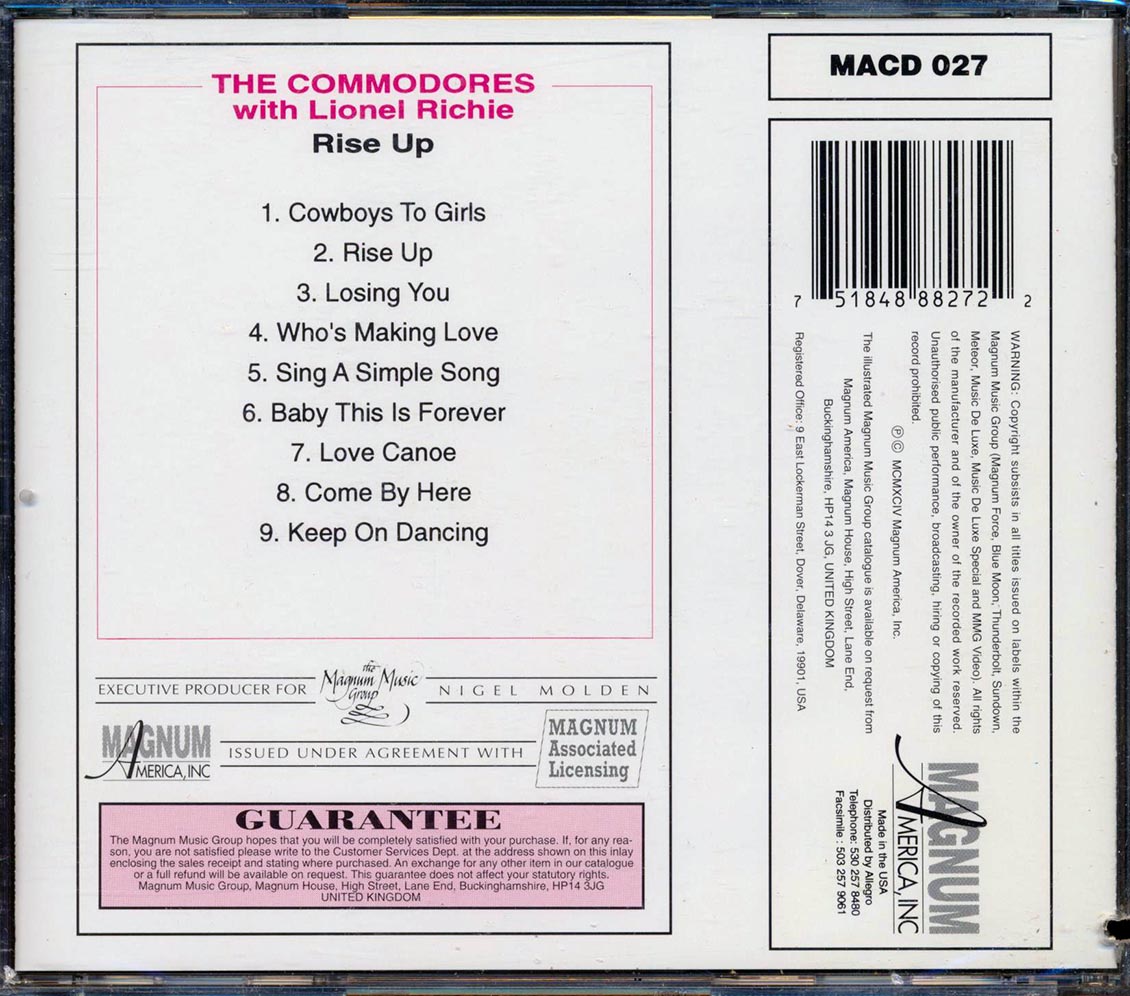 The Commodores With Lionel Richie - Rise Up