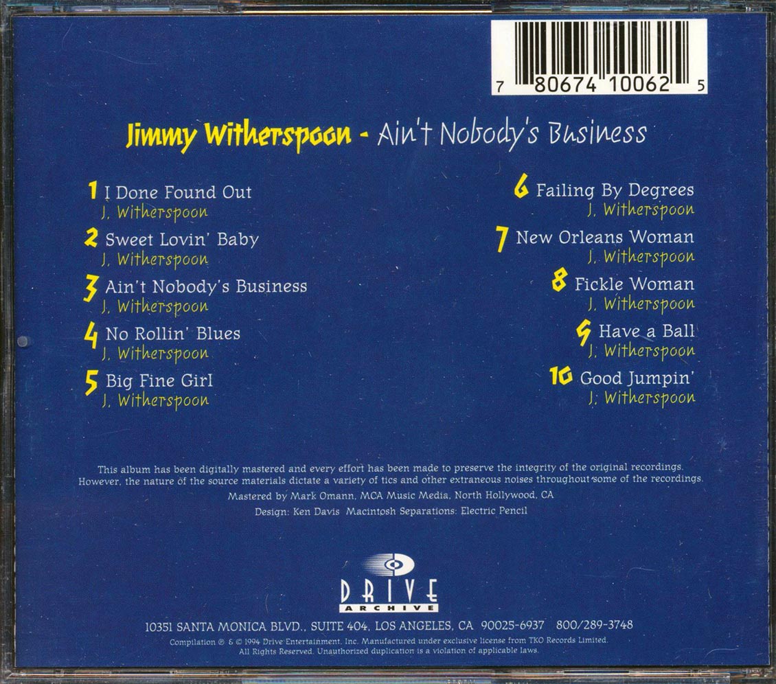 Jimmy Witherspoon - Ain't Nobody's Business