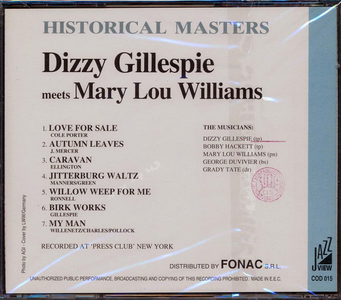 Dizzy Gillespie, Mary Lou Williams - Dizzy Gillespie Meets Mary Lou Williams: Historical Masters