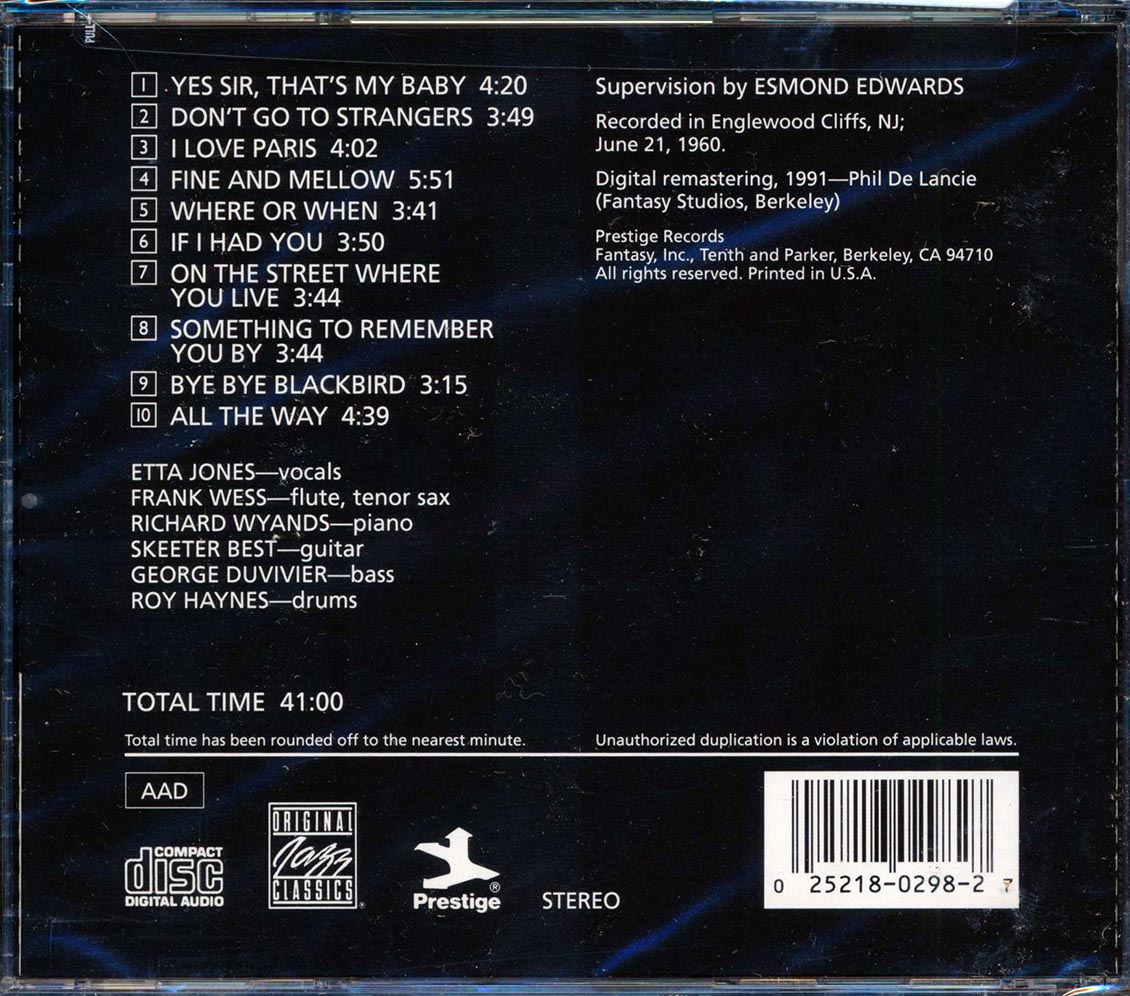 Etta Jones - Don't Go To Strangers (remastered)