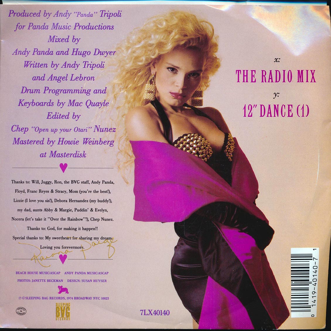 Raiana Paige - Open Up Your Heart (The Radio Mix)  /  Raiana Paige - Open Up Your Heart (12" Dance) (orig. press)