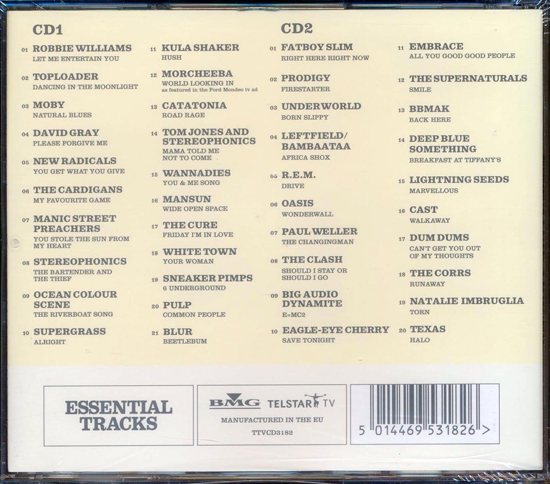 The Corrs, Moby, Texas, David Gray, Toploader, Supergrass, Etc. - Essential Tracks (20 tracks) (2xCD)