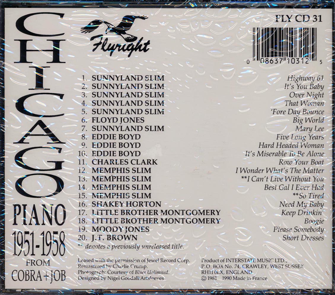 Sunnyland Slim, Eddie Boyd, Little Brother Montgomery, Etc. - Chicago Paino 1951-1958 From Cobra+Job (20 tracks)