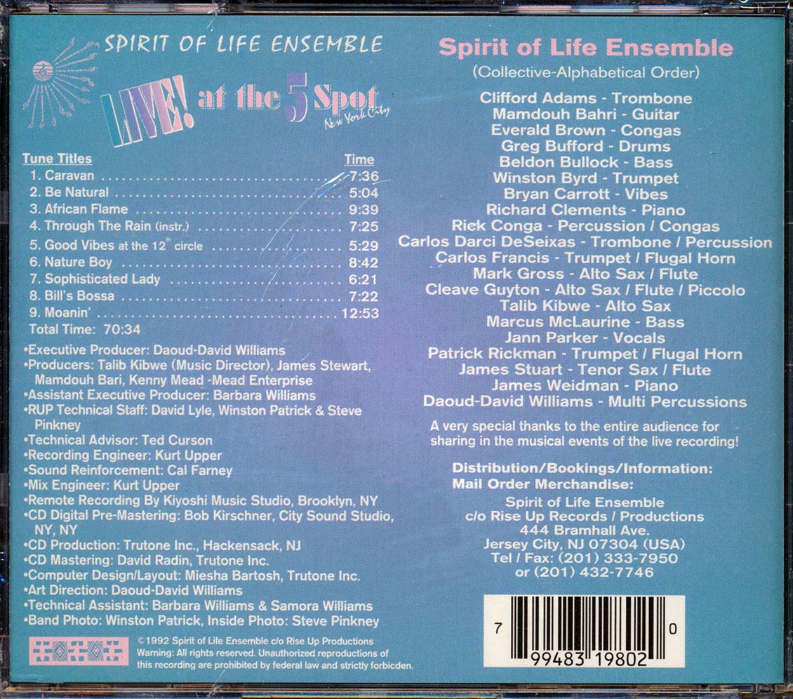 Spirit Of Life Ensemble - Live At The 5 Spot