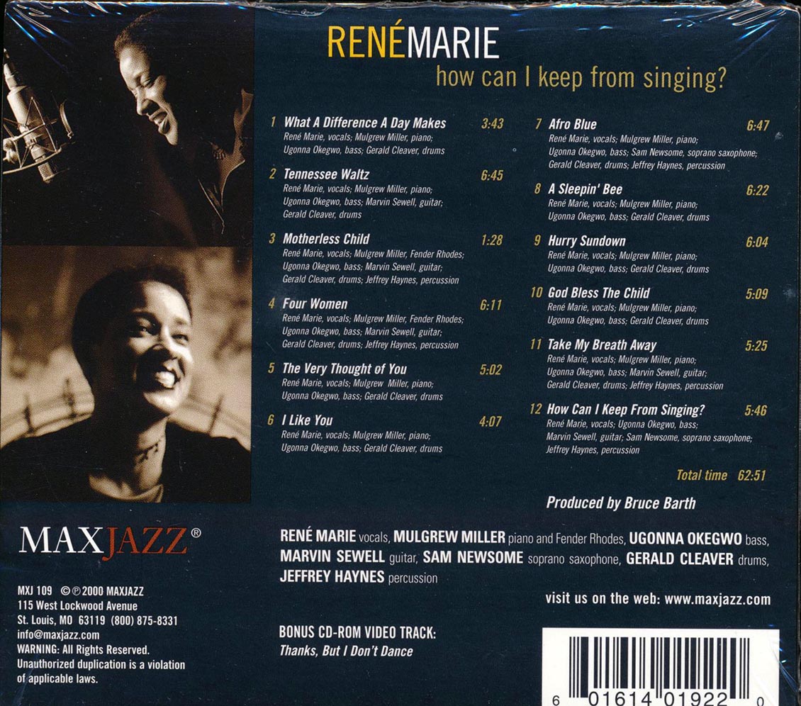 Rene Marie - How Can I Keep From Singing? (deluxe 3-fold digipak)