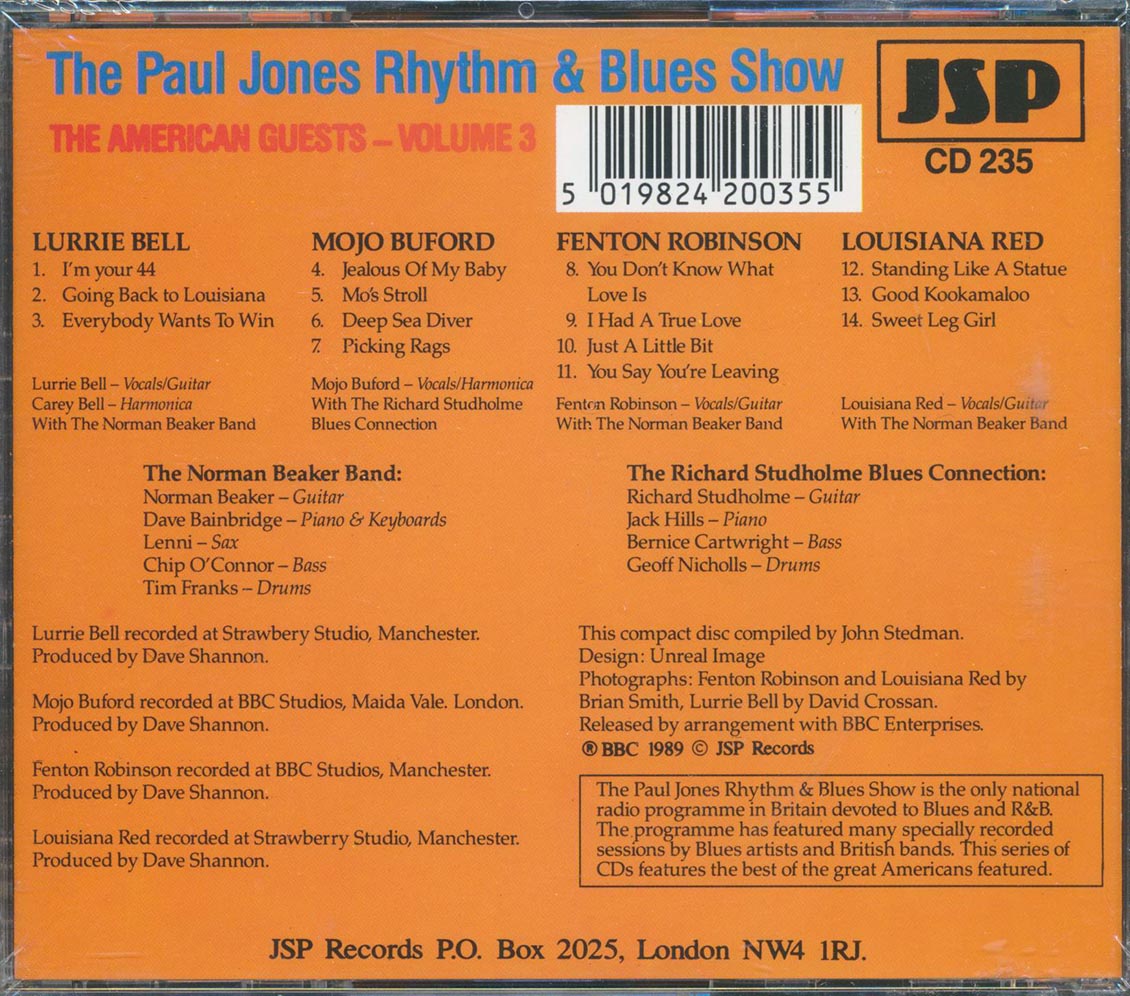 Lurrie Bell, Mojo Buford, Fenton Robinson, Lousiana Red - The Paul Jones Rhythm & Blues Show: The American Guests, Volume 3