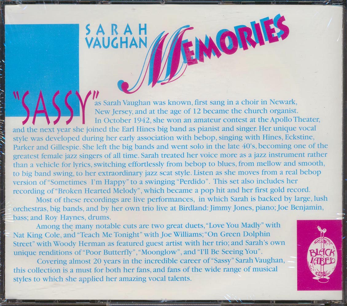 Sarah Vaughan - Memories (66 tracks) (5xCD)