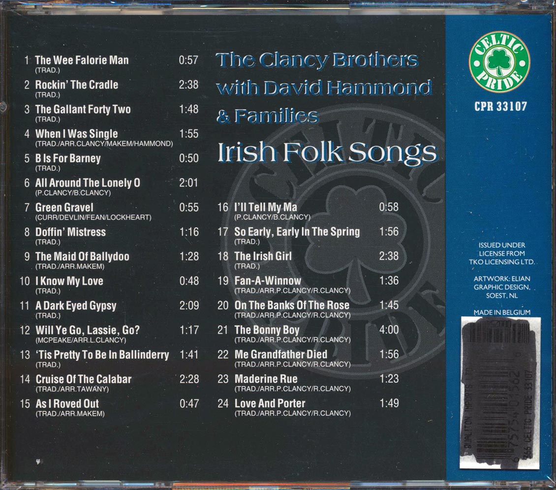 The Clancy Brothers With David Hammond & Families - Irish Folk Songs (24 tracks)