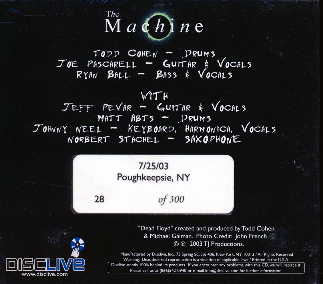 The Machine (Pink Floyd Tribute) - Dead Floyd (Live Poughkeepsie, NY 7/25/2003) (ltd. 300 copies made) (2xCD)