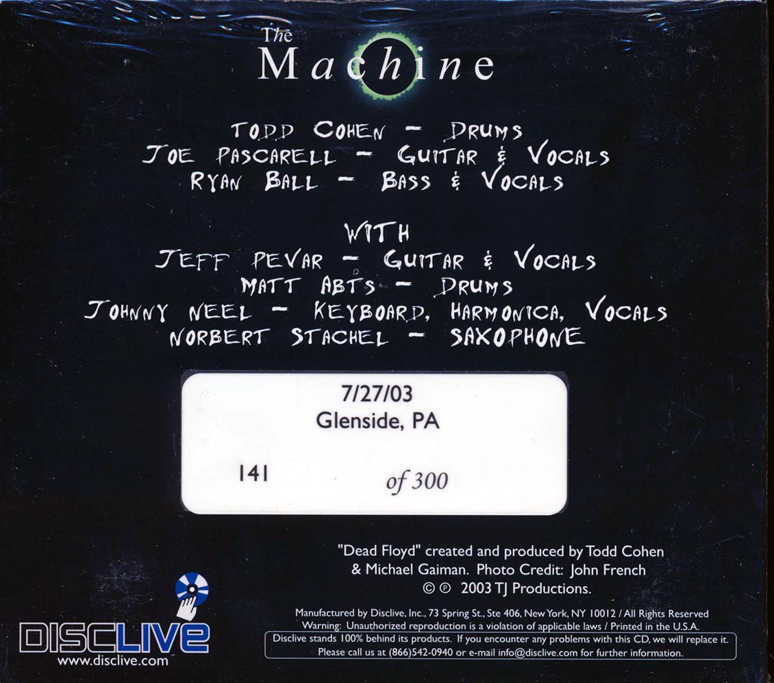 The Machine (Pink Floyd Tribute) - Dead Floyd (Live At Keswick Theater, Glenside, PA 7/27/2003) (ltd. 300 copies made) (2xCD)