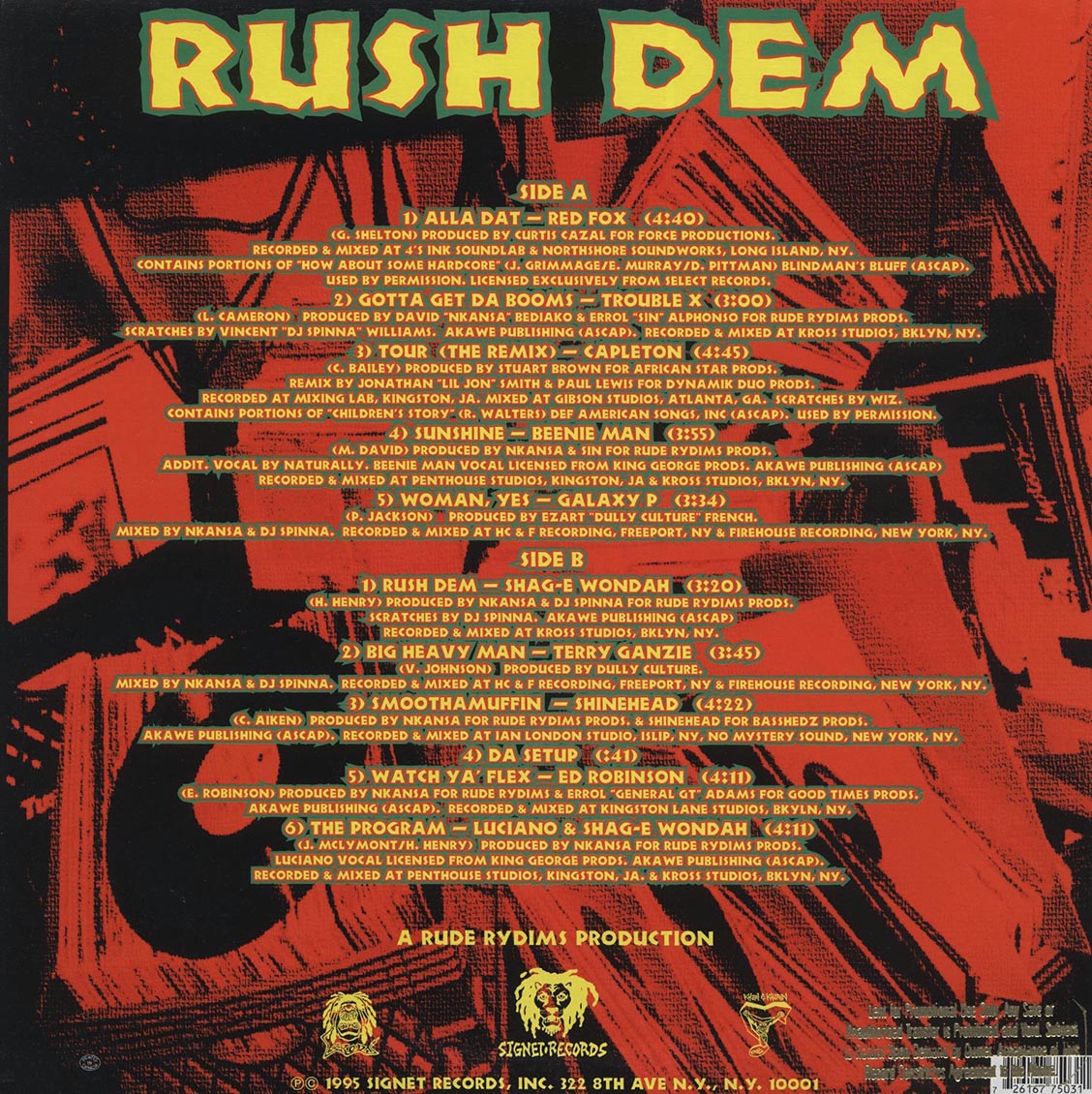 Capleton, Shinehead, Luciano, Etc. - Rush Dem (orig. press)