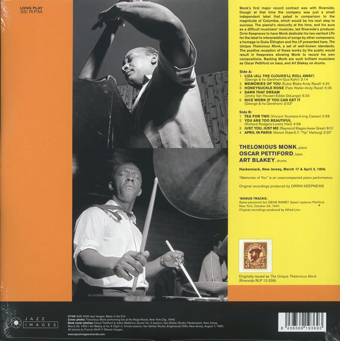 Thelonious Monk - The Unique Thelonious Monk (+ 3 bonus tracks) (ltd. ed.) (180g)