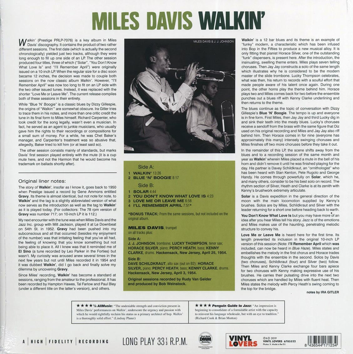 Miles Davis - Walkin' (DMM) (ltd. ed.) (180g) (remastered)