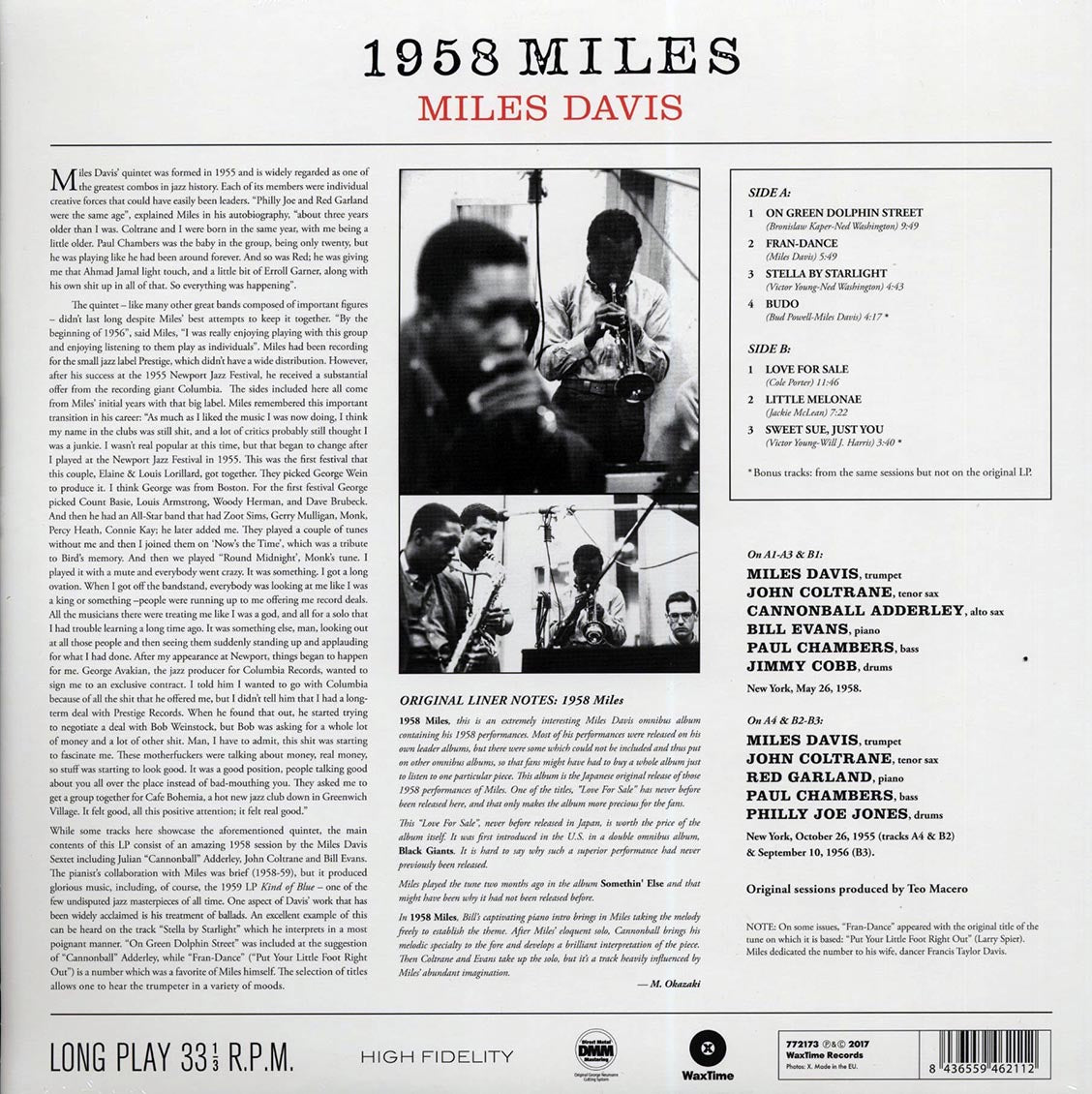 Miles Davis - 1958 Miles (+ 3 bonus tracks) (DMM) (ltd. ed.) (180g) (High-Def VV) (remastered)