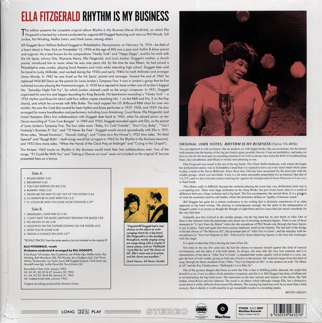 Ella Fitzgerald - Rhythm Is My Business (+ 3 bonus tracks) (DMM) (ltd. ed.) (180g) (High-Def VV) (remastered)