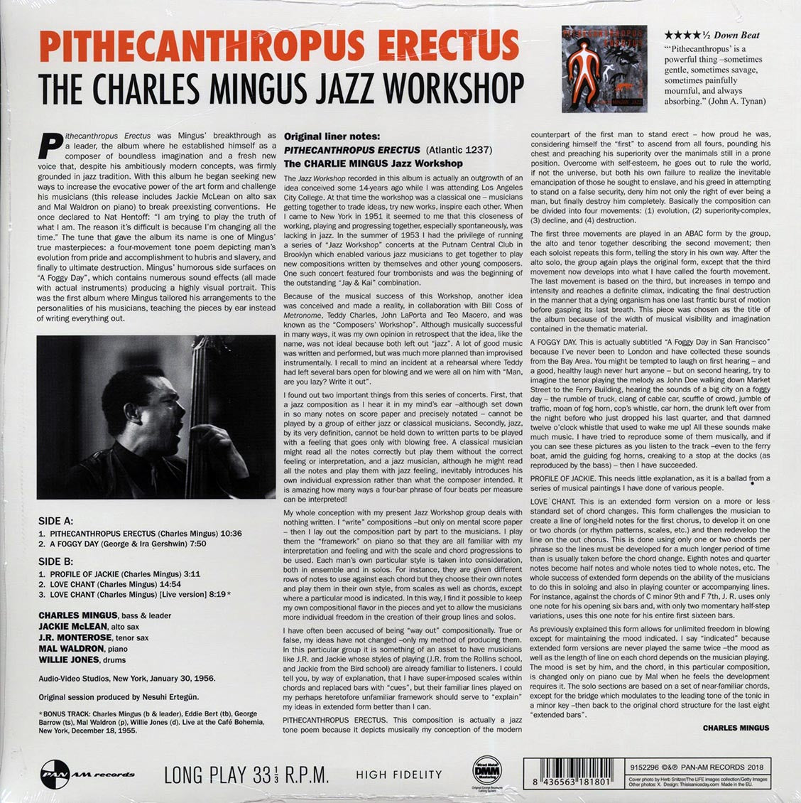 Charles Mingus - Pithecanthropus Erectus (+ 2 bonus tracks) (DMM) (ltd. ed.) (180g) (High-Def VV) (remastered)