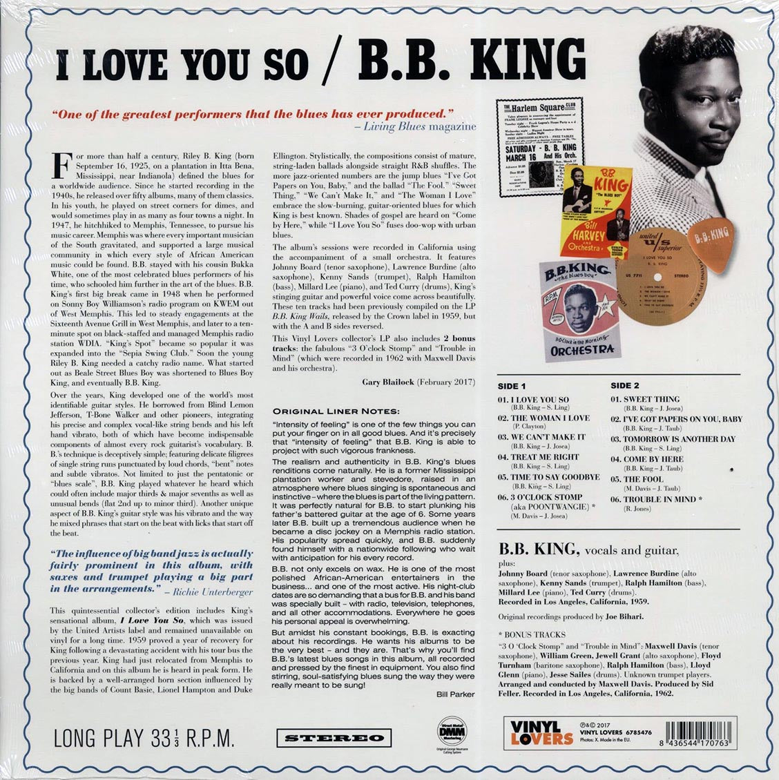 BB King - I Love You So (+ 3 bonus tracks) (DMM) (ltd. ed.) (180g) (High-Def VV)