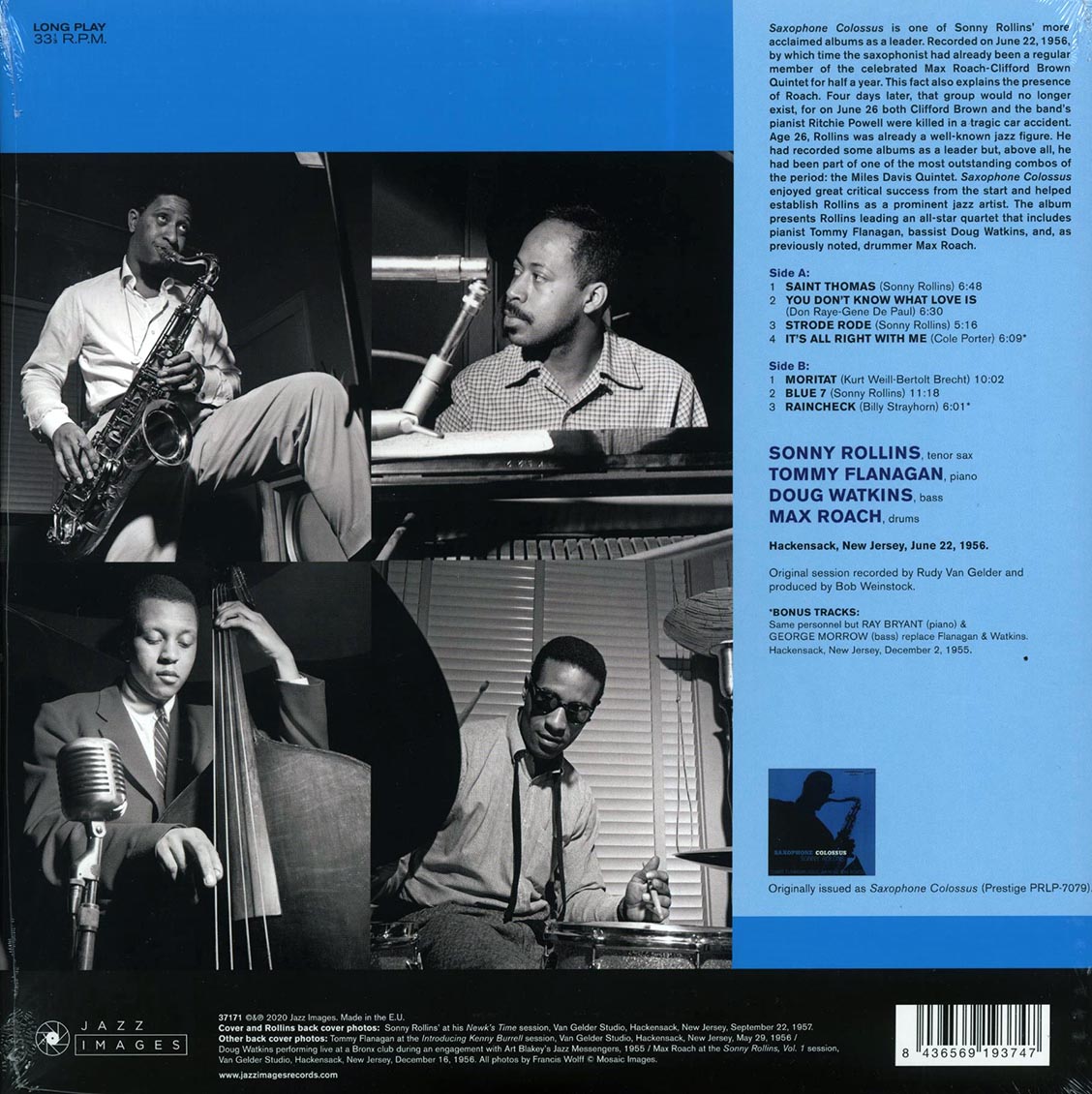 Sonny Rollins - Saxophone Colossus (+ 3 bonus tracks) (ltd. ed.) (180g)